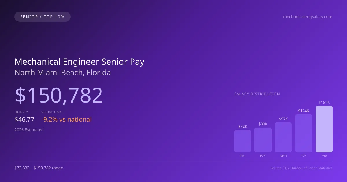 Mechanical Engineer Senior Salary in North Miami Beach, FL — 2026 est., based on 2025 BLS