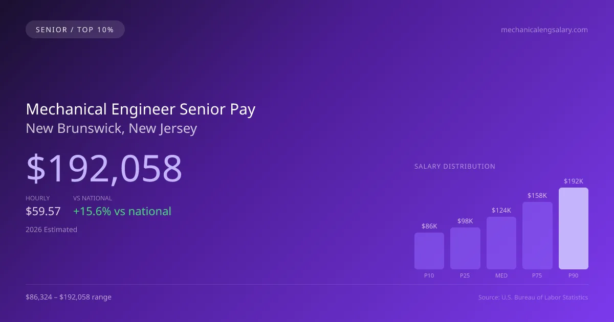 Mechanical Engineer Senior Salary in New Brunswick, NJ — 2026 est., based on 2025 BLS